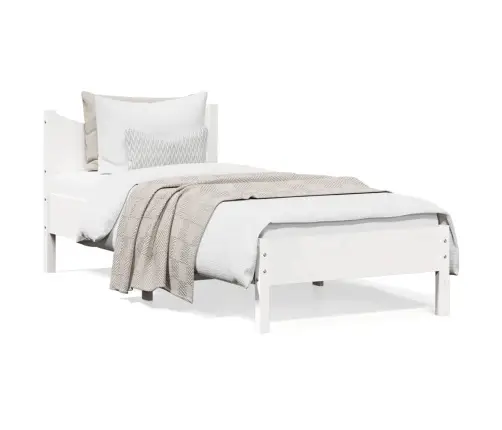 Lovos Rėmas Su Be Čiužinio, Baltas, 75X190cm Pušies Masyvas