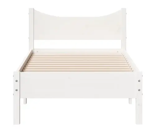 Lovos Rėmas Su Be Čiužinio, Baltas, 75X190cm Pušies Masyvas