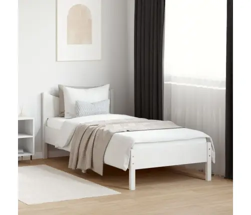 Lovos Rėmas Su Be Čiužinio, Baltas, 75X190cm Pušies Masyvas