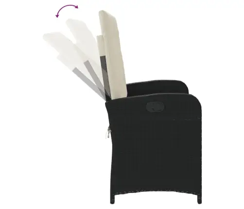 Atgāžams Dārza Sols Ar Matračiem, Melna Pe Rotangpalma Vidaxl Atgāžams Dārza Sols Ar Matračiem, Melna Pe Rotangpalma Vidaxl