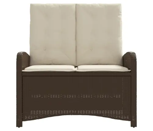 Atlošiamas Sodo Suoliukas Su Pagalvėlėmis, Rudas, Poliratanas