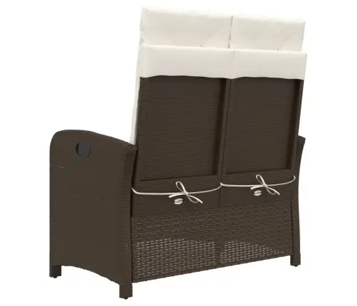 Atlošiamas Sodo Suoliukas Su Pagalvėlėmis, Rudas, Poliratanas