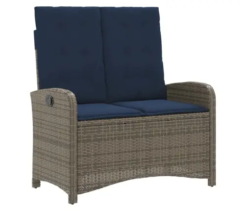 Atgāžams Dārza Krēsls Ar Matračiem, Pelēka Pe Rotangpalma Vidaxl