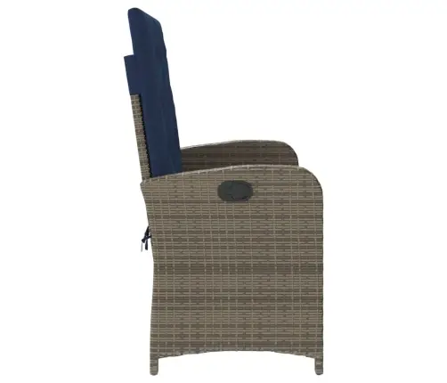 Atgāžams Dārza Krēsls Ar Matračiem, Pelēka Pe Rotangpalma Vidaxl