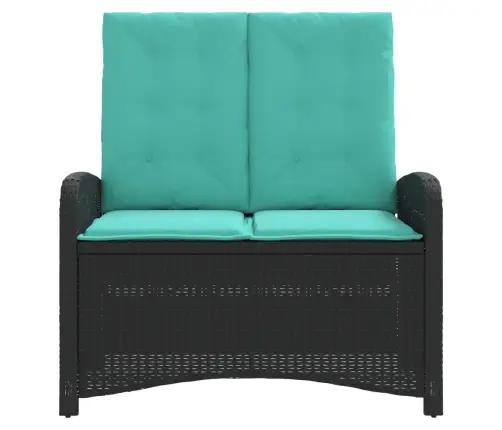 Atgāžams Dārza Sols Ar Matračiem, Melna Pe Rotangpalma Vidaxl