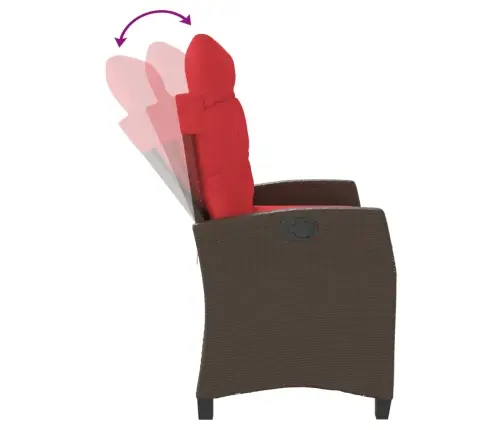 Atgāžams Dārza Krēsls Ar Matračiem, Brūna Pe Rotangpalma Vidaxl