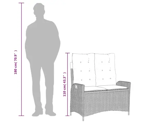 Atgāžams Dārza Krēsls Ar Matračiem, Brūna Pe Rotangpalma Vidaxl
