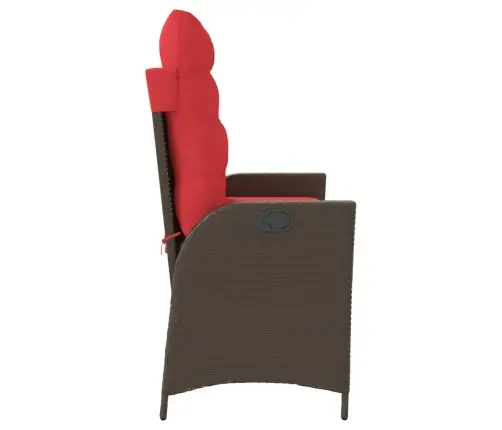 Atgāžams Dārza Krēsls Ar Matračiem, Brūna Pe Rotangpalma Vidaxl