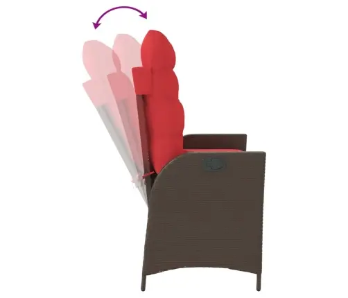 Atgāžams Dārza Krēsls Ar Matračiem, Brūna Pe Rotangpalma Vidaxl