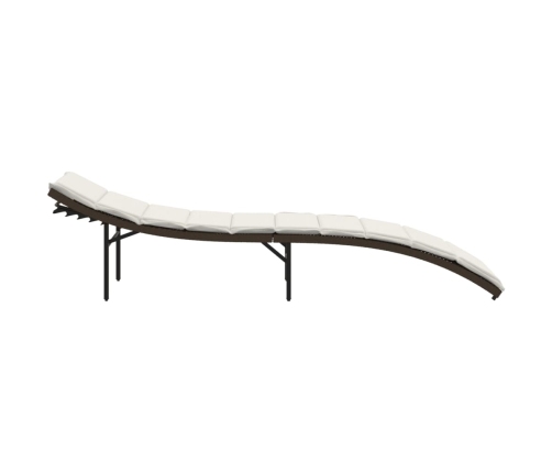 Sauļošanās Zvilnis, Brūns, 55X199X50 Cm, Pe Rotangpalma Vidaxl