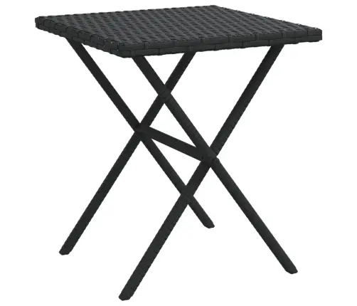 Sauļošanās Zviļņi, 2 Gab., Ar Galdiņu, Melna Pe Rotangpalma Vidaxl