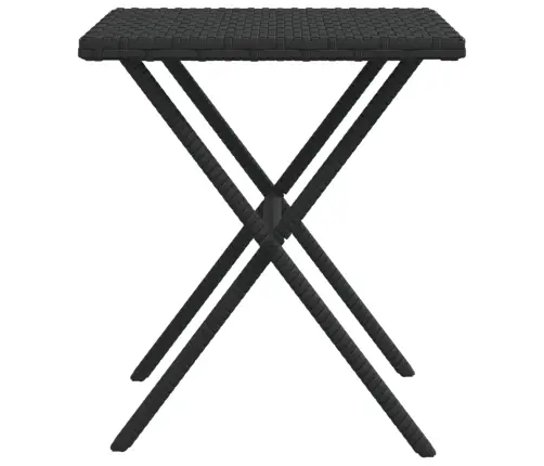 Sauļošanās Zviļņi, 2 Gab., Ar Galdiņu, Melna Pe Rotangpalma Vidaxl