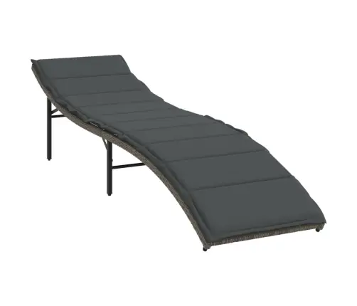 Sauļošanās Zviļņi, 2 Gab., Ar Galdu, Pelēka Pe Rotangpalma Vidaxl