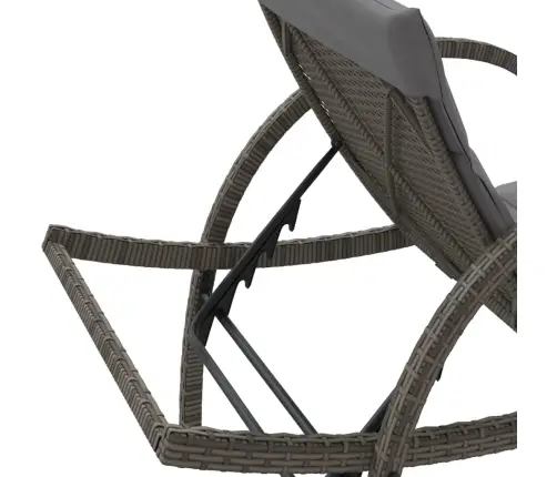 Sauļošanās Zviļņi, 2 Gab., Ar Galdu, Pelēka Pe Rotangpalma Vidaxl Sauļošanās Zviļņi, 2 Gab., Ar Galdu, Pelēka Pe Rotangpalma Vidaxl