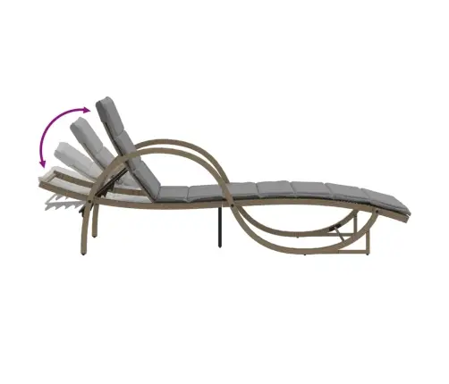 Sauļošanās Zviļņi, 2 Gab., Ar Galdiņu, Bēša Pe Rotangpalma Vidaxl