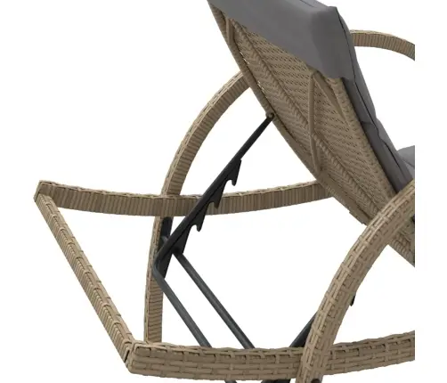 Sauļošanās Zviļņi, 2 Gab., Ar Galdiņu, Bēša Pe Rotangpalma Vidaxl