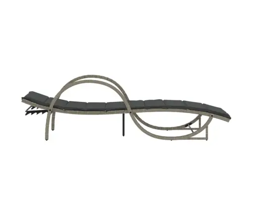 Sauļošanās Zviļņi, 2Gab., Ar Galdu, Gaiši Pelēka Pe Rotangpalma Vidaxl