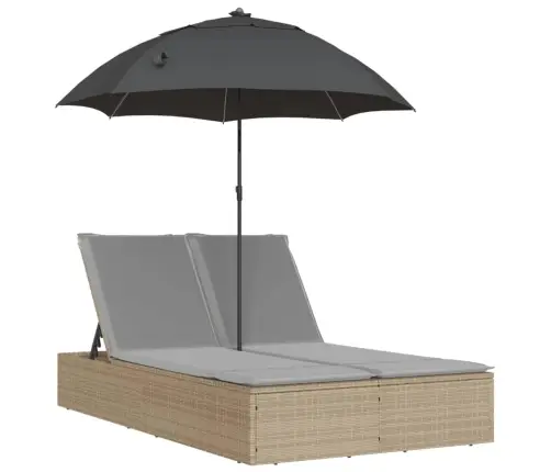 Divvietīgs Sauļošanās Krēsls Ar Matračiem, Bēša Pe Rotangpalma Vidaxl Divvietīgs Sauļošanās Krēsls Ar Matračiem, Bēša Pe Rotangpalma Vidaxl