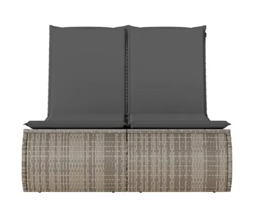 Kahekohaline Päevitustool Istmepatjadega, Hall, Polürotang