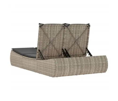 Divvietīgs Sauļošanās Krēsls Ar Matračiem, Gaiši Pelēka Pe Vidaxl