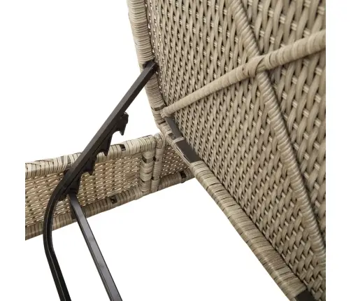 Divvietīgs Sauļošanās Krēsls Ar Matračiem, Gaiši Pelēka Pe Vidaxl