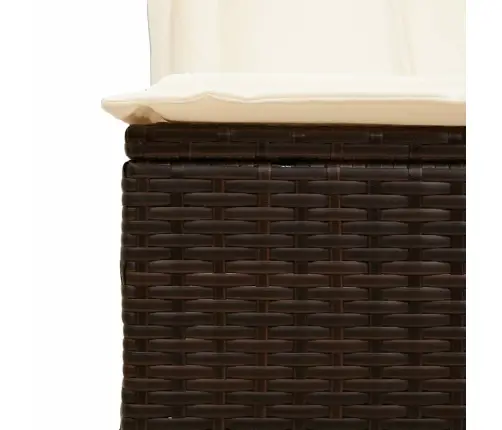 Dvivietis Saulės Gultas Su Stogeliu Ir Užuolaidomis, Rudas