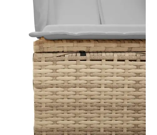 Divvietīgs Sauļošanās Krēsls Ar Jumtu Un Aizkariem, Bēša Pe Vidaxl