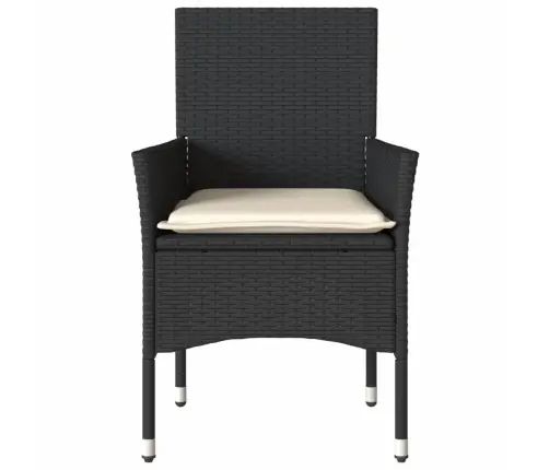 Dārza Krēsli, 2 Gab., Ar Matračiem, Melna Pe Rotangpalma Vidaxl