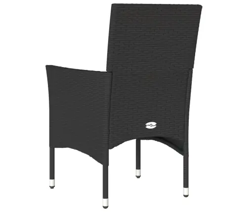 Dārza Krēsli, 2 Gab., Ar Matračiem, Melna Pe Rotangpalma Vidaxl