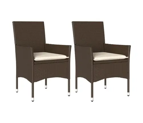 Dārza Krēsli, 2 Gab., Ar Matračiem, Pe Rotangpalma, Brūni Vidaxl