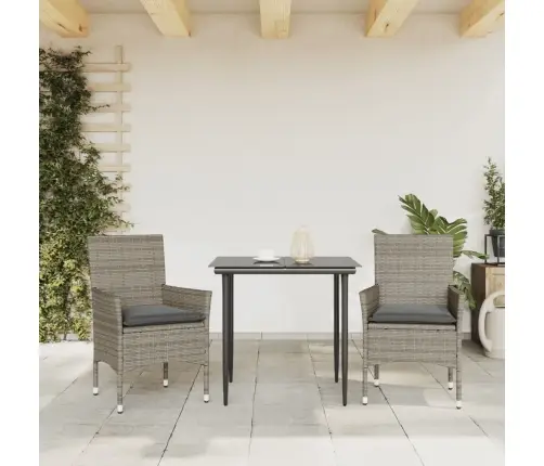 Dārza Krēsli Ar Matračiem, 2 Gab., Pelēka Pe Rotangpalma Vidaxl