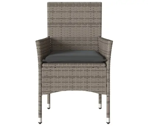 Dārza Krēsli Ar Matračiem, 2 Gab., Pelēka Pe Rotangpalma Vidaxl