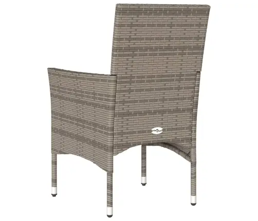 Dārza Krēsli Ar Matračiem, 2 Gab., Pelēka Pe Rotangpalma Vidaxl