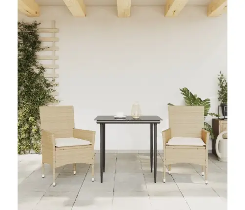 Dārza Krēsli Ar Matračiem, 2 Gab., Bēša Pe Rotangpalma Vidaxl