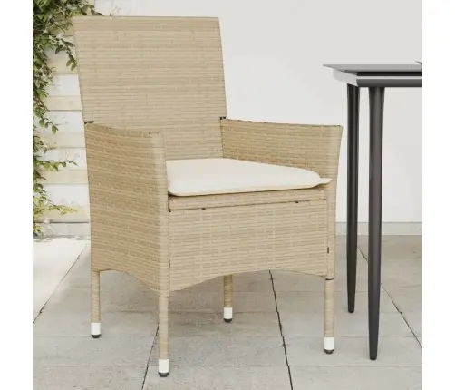 Dārza Krēsli Ar Matračiem, 2 Gab., Bēša Pe Rotangpalma Vidaxl