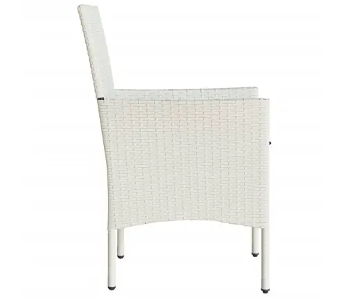 Sodo Kėdės Su Pagalvėlėmis, 2Vnt., Baltos Spalvos, Poliratanas