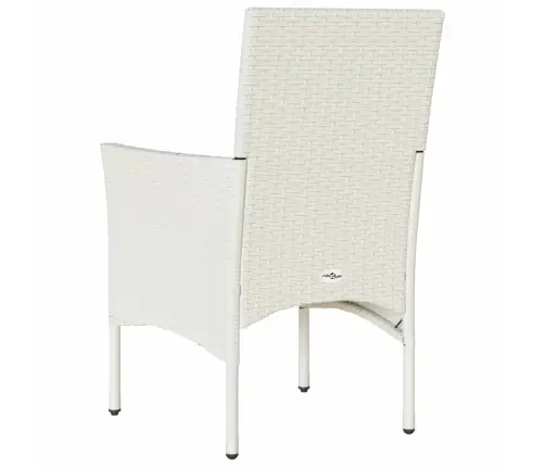 Sodo Kėdės Su Pagalvėlėmis, 2Vnt., Baltos Spalvos, Poliratanas