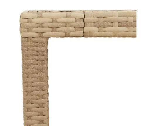 Dārza Galds, Bēšs, 90X90X75 Cm, Pe Rotangpalma, Akācija Vidaxl