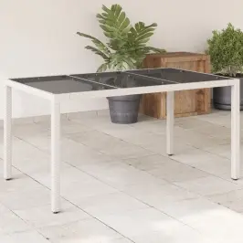 Aialaud Klaasplaadiga, Valge, 150X90X75 cm Polürotang