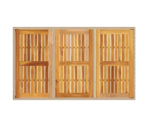 Dārza Galds, Bēšs, 150X90X75 Cm, Pe Rotangpalma, Akācijas Koks Vidaxl