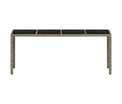 Stalas Su Stikliniu Stalviršiu, Pilkas, 190X90X75, Poliratanas