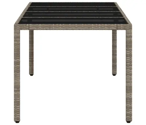 Stalas Su Stikliniu Stalviršiu, Pilkas, 190X90X75, Poliratanas