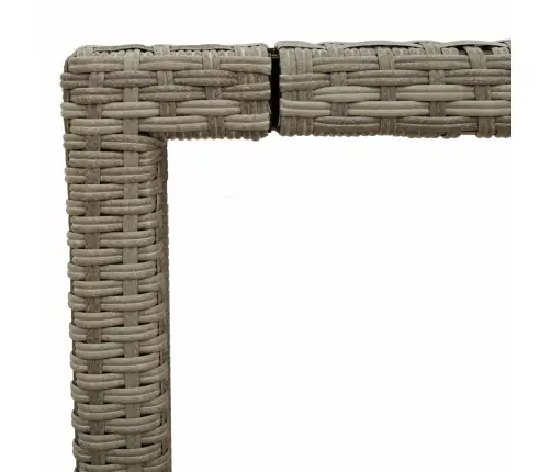 Stalas Su Stikliniu Stalviršiu, Pilkas, 190X90X75, Poliratanas