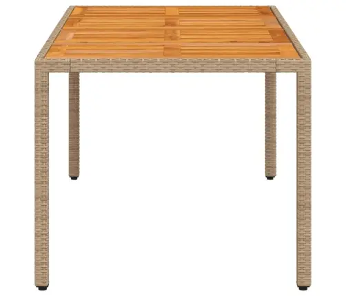 Sodo Stalas, Smėlio, 190X90X75cm Poliratanas Ir Akacija