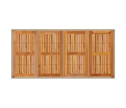 Sodo Stalas, Smėlio, 190X90X75cm Poliratanas Ir Akacija