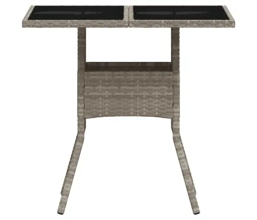 Dārza Galds, Stikla Virsma, Pelēks, 80X80X75 Cm, Pe Rotangpalma Vidaxl Dārza Galds, Stikla Virsma, Pelēks, 80X80X75 Cm, Pe Rotangpalma Vidaxl