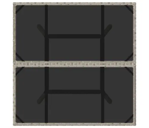 Dārza Galds, Stikla Virsma, Pelēks, 80X80X75 Cm, Pe Rotangpalma Vidaxl Dārza Galds, Stikla Virsma, Pelēks, 80X80X75 Cm, Pe Rotangpalma Vidaxl