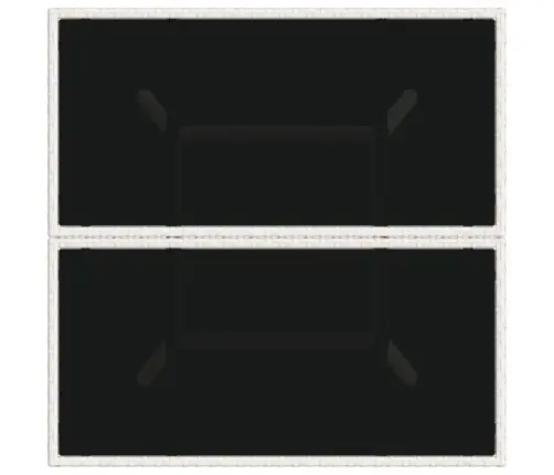 Dārza Galds Ar Stikla Virsmu, Balts, 80X80X75Cm, Pe Rotangpalma Vidaxl