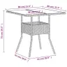 Dārza Galds Ar Stikla Virsmu, Balts, 80X80X75Cm, Pe Rotangpalma Vidaxl