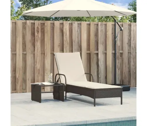 Sauļošanās Zvilnis Ar Riteņiem Un Matraci, Melna Pe Rotangpalma Vidaxl